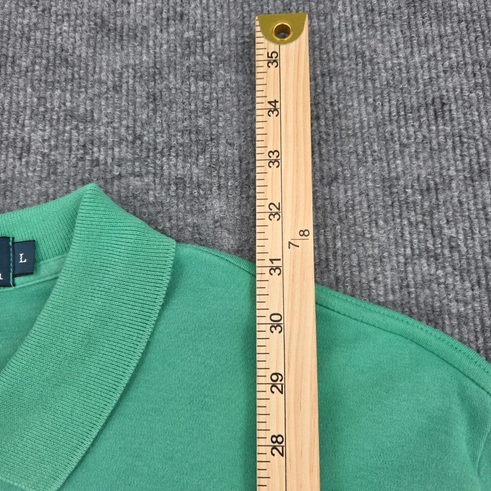 Polo Ralph Lauren Mens Large Green Short Sleeve Pique Polo Shirt Yellow Pony